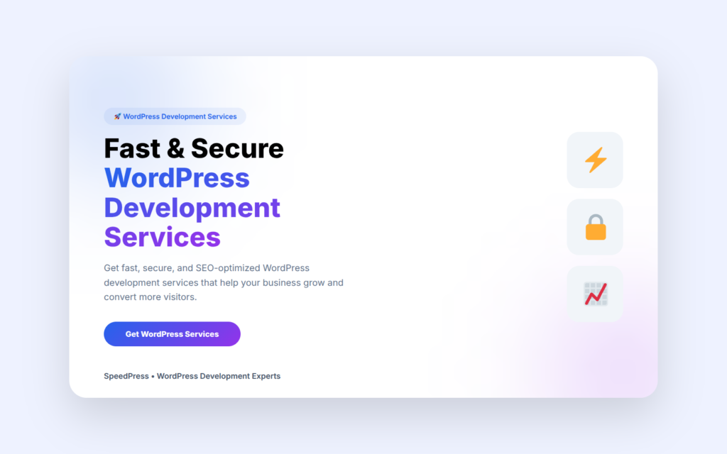 WordPress development services for fast secure and SEO optimized website