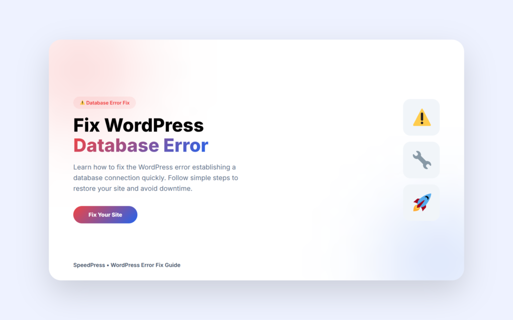 WordPress error establishing a database connection fix guide with step by step solution