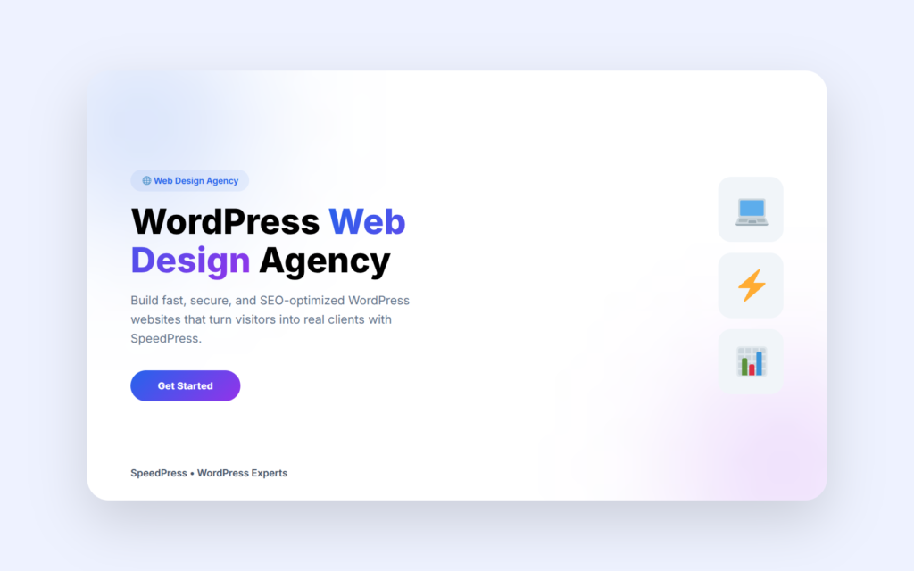 WordPress web design agency building fast, secure and SEO optimized websites