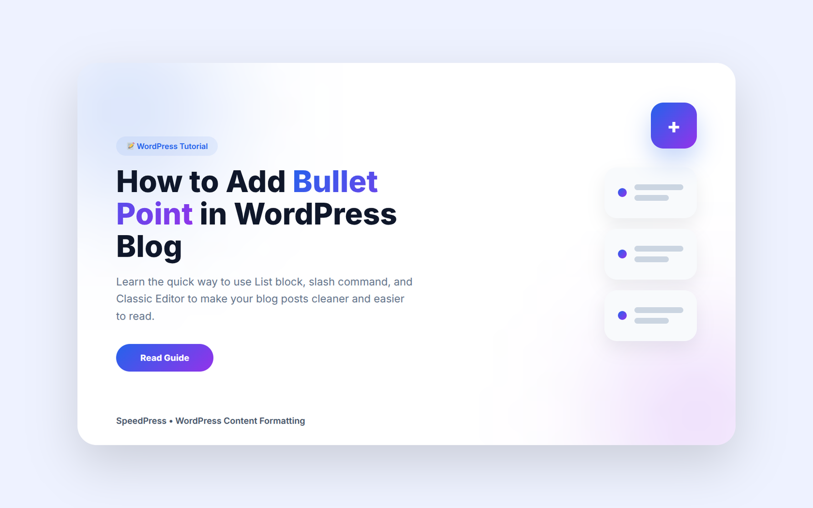How to add bullet point in WordPress blog using List block and slash command