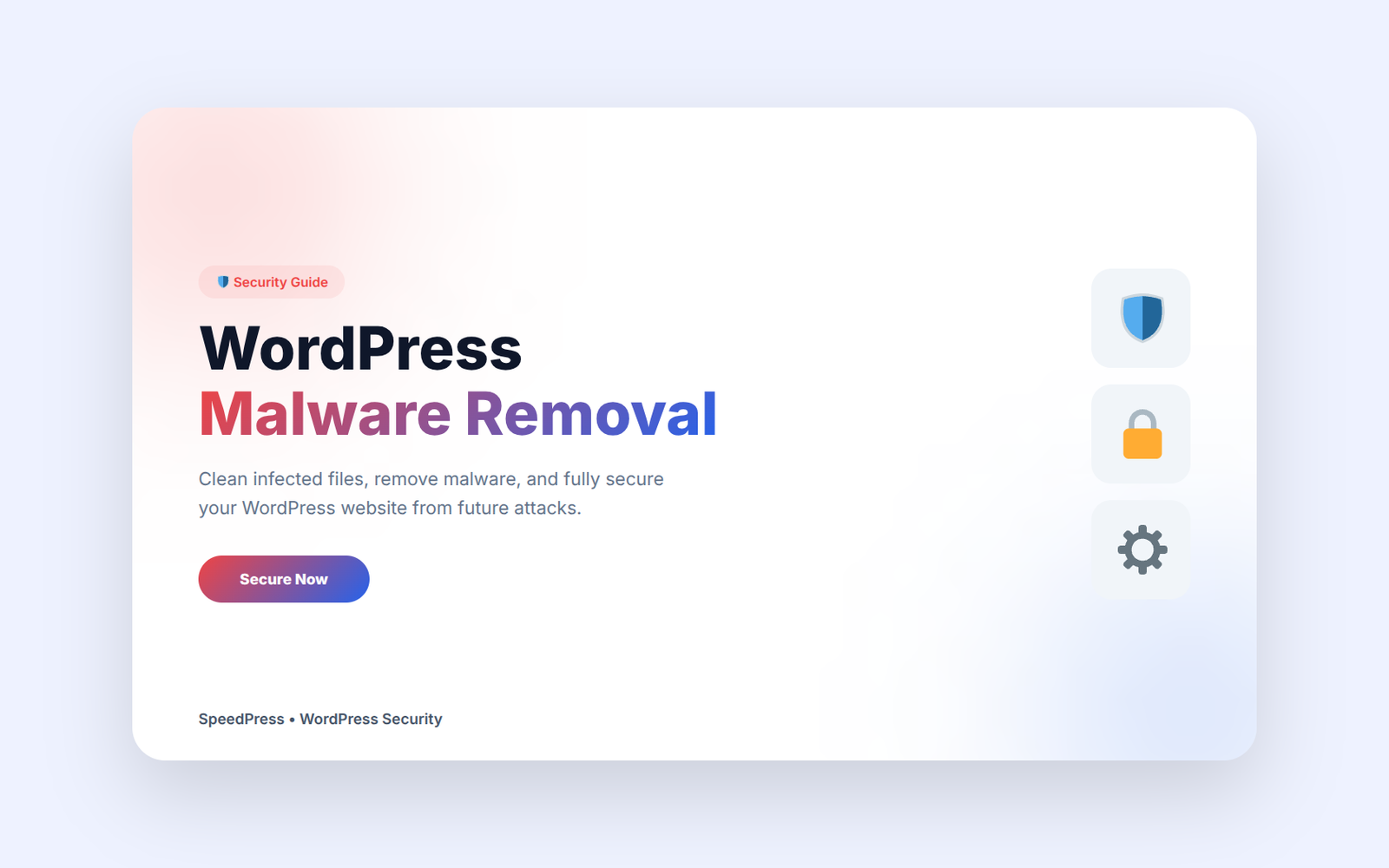 WordPress malware removal guide banner showing website security and cleanup concept