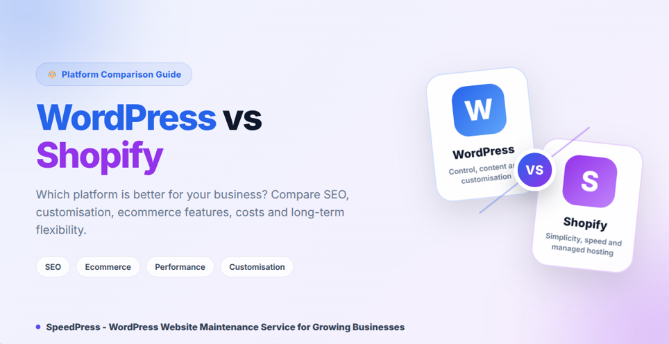 WordPress vs Shopify comparison for choosing the best ecommerce platform